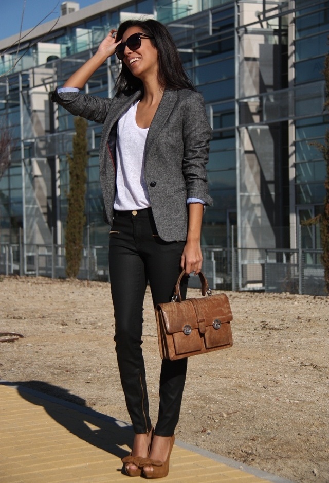 shirt with blazer and jeans