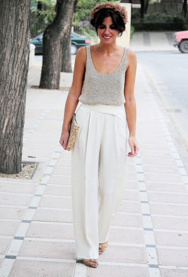 white palazzo pants petite