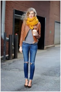 Ripped Jeans With Leopard Flats and Leather Jacket