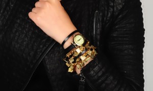 Artilady-new-arrival-gold-plated-leaf-wrap-wrist-watch-retro-leather-watch-bracelet-stack-layer-watch